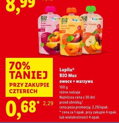 Mus Lupilu BIO Mus owoce + warzywa promocja w Lidl