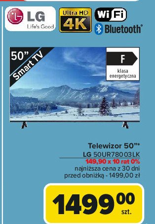 Telewizor 50" 50ur78003lk Lg promocja w Carrefour