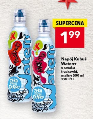 Napój Kubuś Waterrr o smaku truskawki, maliny 500 ml promocja w LEWIATAN