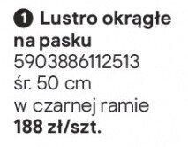 Lustro okrągłe na pasku promocja w Castorama