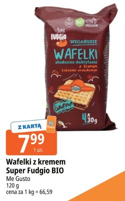 Wafelki z kremem Super Fudgio BIO Me Gusto promocja w Leclerc