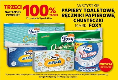 Papier toaletowy, ręczniki papierowe, chusteczki marki Foxy promocja w Kaufland