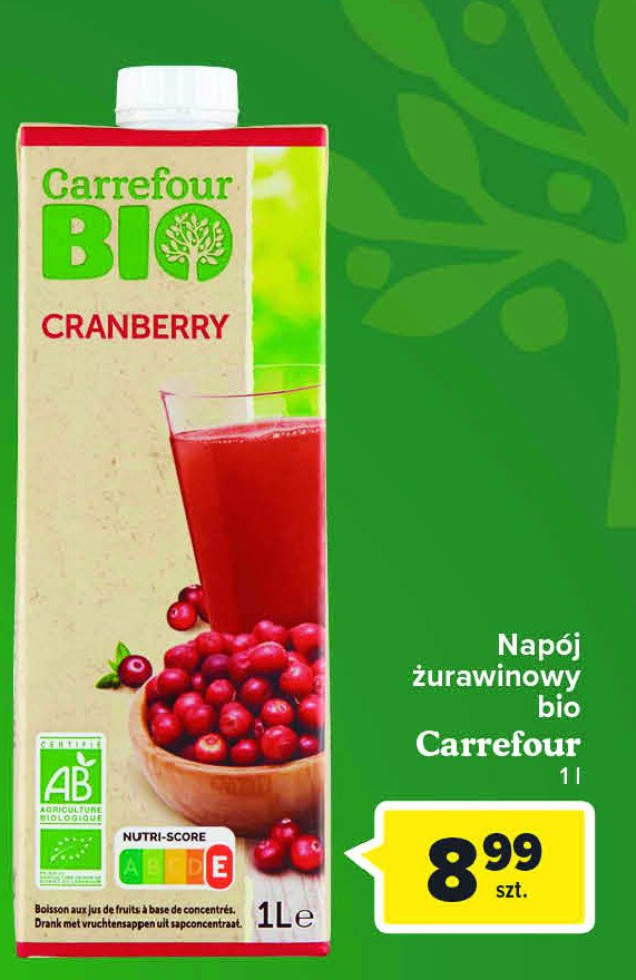 Sok żurawinowy Carrefour bio promocja