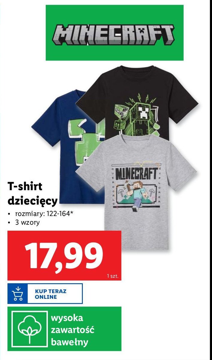 T-shirt minecraft 122-164 promocja