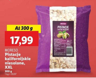 Pistacje prażone niesolone Moreso promocja
