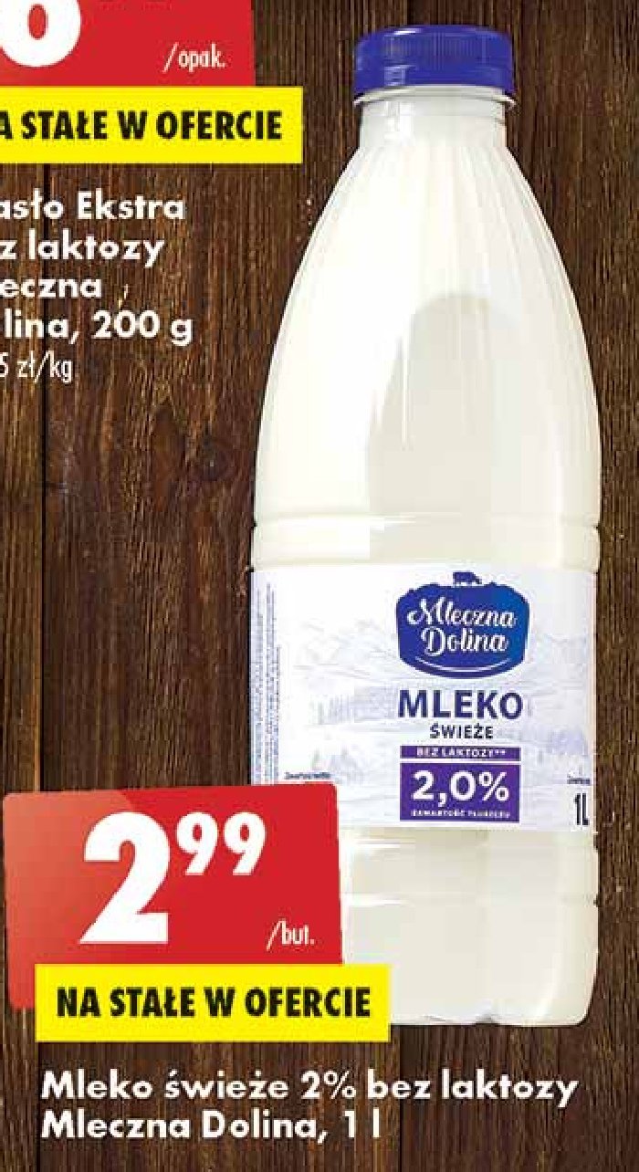 Mleko bez laktozy 2 % Mleczna dolina promocja