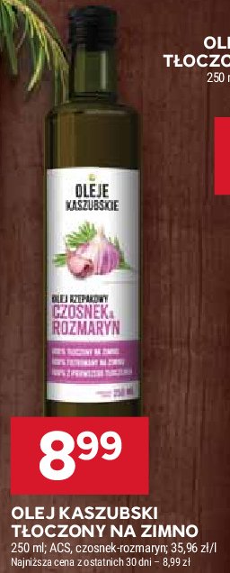 Olej rzepakowy czosnek i rozmaryn Oleje kaszubskie promocja w Stokrotka