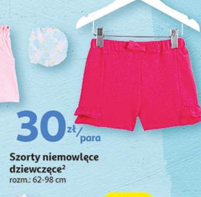 Szorty niemowlęce dziewczęce 62-98 cm Auchan inextenso promocja