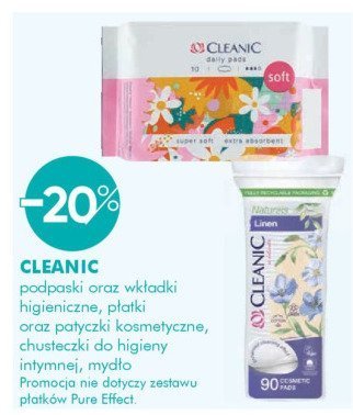 Podpaski oraz wkładki higieniczne CLEANIC promocja w Super-Pharm