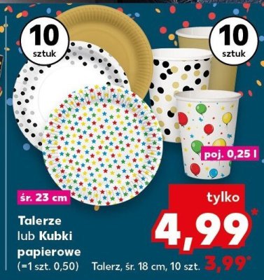 Talerze lub kubki papierowe promocja w Kaufland