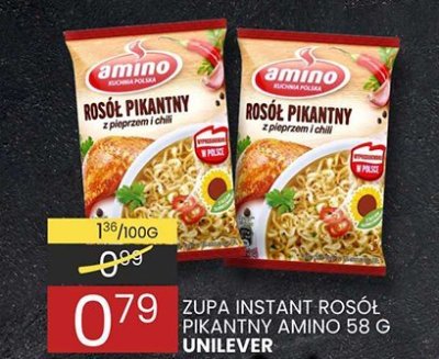 Zupa instant rosół pikantny amino 58 g promocja w Wafelek