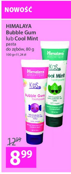 Pasta do zębów dla dzieci bubble gum Himalaya botanique promocja