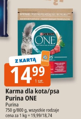 Karma dla kota/psa Purina ONE promocja w Leclerc