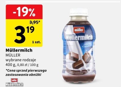 Napój mleczny Müllermilch wybrane rodzaje promocja w Intermarche
