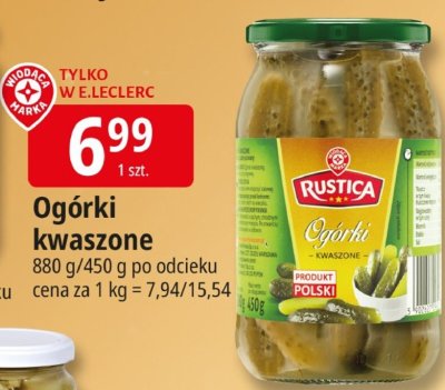 Ogórki kwaszone promocja w Leclerc