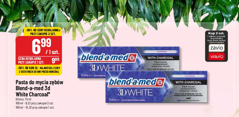 Pasta do zębów charcoal Blend-a-med 3d white promocja