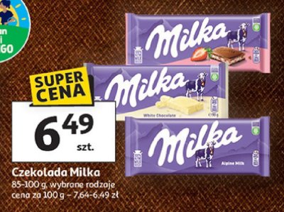 Czekolada Milka 85-100 g, wybrane rodzaje promocja w Auchan