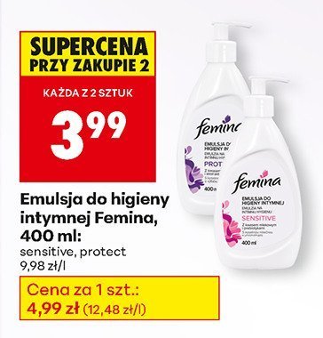 Emulsja do higieny intymnej Femina, 400 ml protect promocja w Biedronka