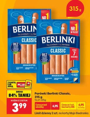 Parówki Berlinki Classic promocja w Biedronka
