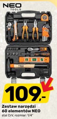 Zestaw narzędzi 60 elementów NEO promocja w Bricomarche