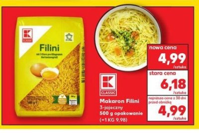 Makaron filini K-classic promocja
