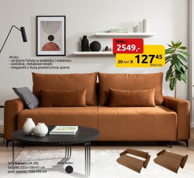 Sofa Kamari LUX 3DL promocja w Black Red White