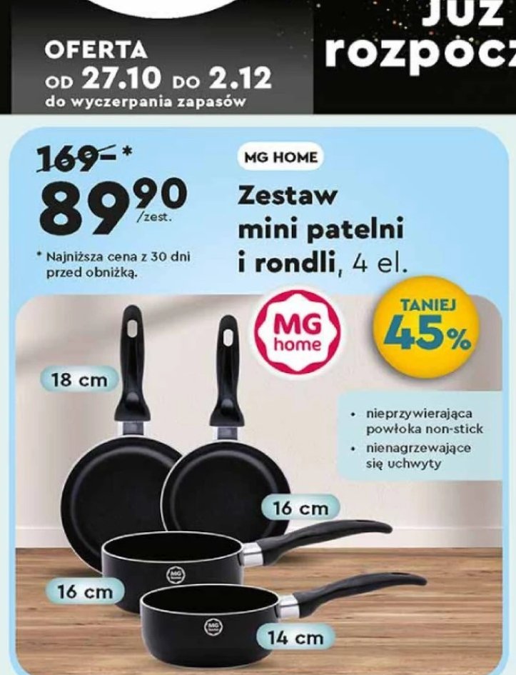 Zestaw mini patelni i rondli Mg home promocja