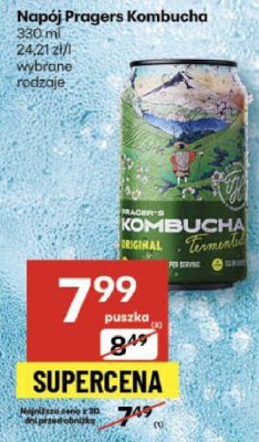 Napój Pragers Kombucha original promocja w Delikatesy Centrum