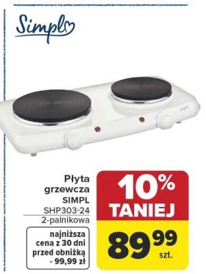 Płyta grzezcza SIMPL SHP303-24 2-palnikowa promocja w Carrefour