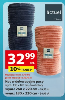Koc w dekoracyjne pasy promocja w Auchan