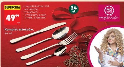 Komplet sztućców ze stali nierdzewnej, 24 el. promocja w Biedronka