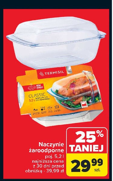 Naczynie żaroodporne 5.2 l prostokątne Termisil promocja w Carrefour Market