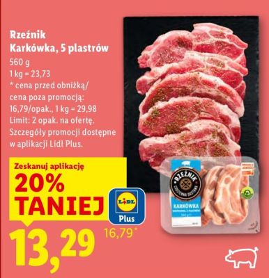 Karkówka, 5 plastrów  promocja w Lidl