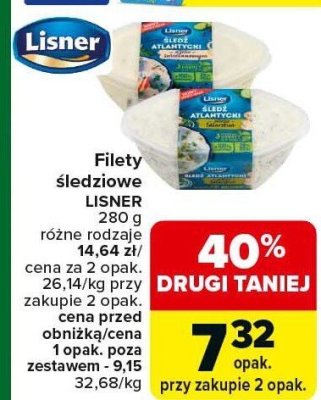 Filety śledziowe Lisner promocja w Carrefour Market