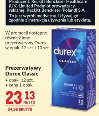 Prezerwatywy Durex Classic promocja w Makro