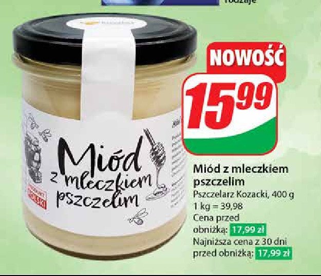 Miód z mleczkiem pszczelim Pszczelarz kozacki promocja