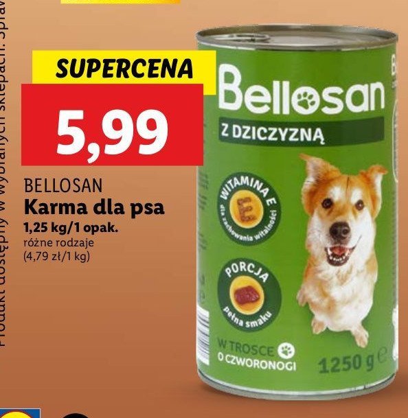 Karma dla psa z dziczyzną Bellosan promocja