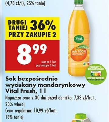Sok mandarynkowy Vital fresh promocja