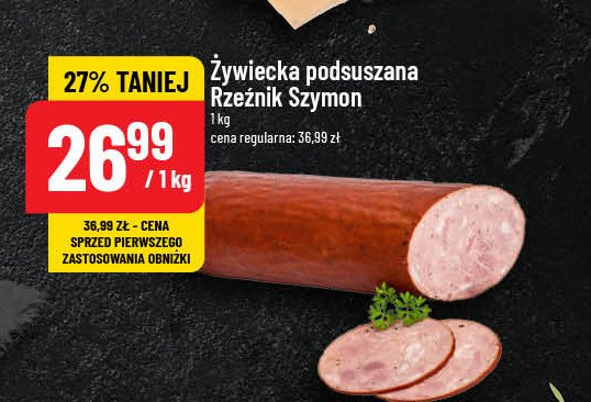 Kiełbasa zywiecka Rzeźnik szymon poleca promocja