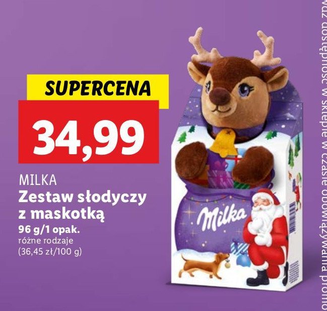 Czekoladki + maskotka renifer Milka promocja