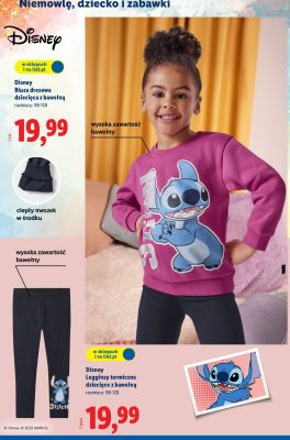 Bluza dresowa dziecięca z bawełną Disney promocja