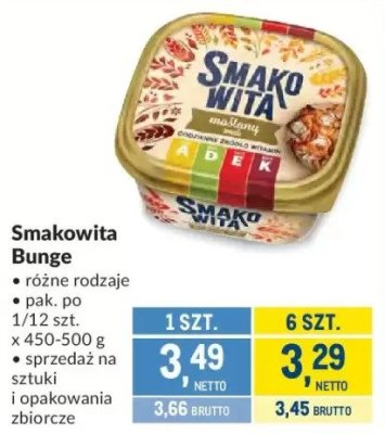 Smakowita Bunge różne rodzaje promocja w Makro