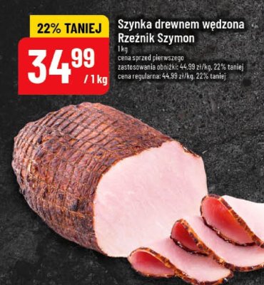 Szynka drewnem wędzona 1 kg promocja w POLOmarket