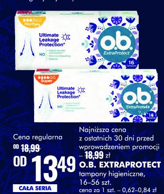 Tampony super O.b. extra protect promocja