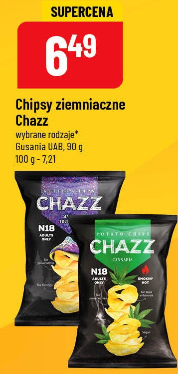 Chipsy cannabis Chazz promocja