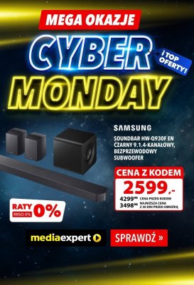 Soundbar Samsung HW-Q930F EN czarny 9.1.4-kanałowy, bezprzewodowy subwoofer promocja w Media Expert