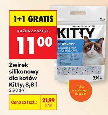 Żwirek silikonowy dla kotów Kitty, 3,8 l promocja w Biedronka