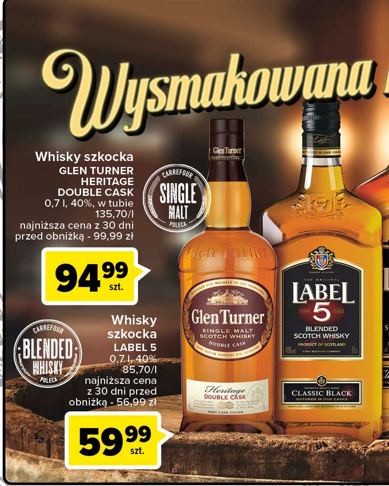 Whisky tuba GLEN TURNER HERITAGE DOUBLE CASK promocja