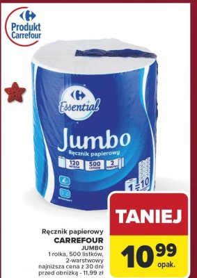 Ręcznik papierowy Carrefour Jumbo promocja w Carrefour Market