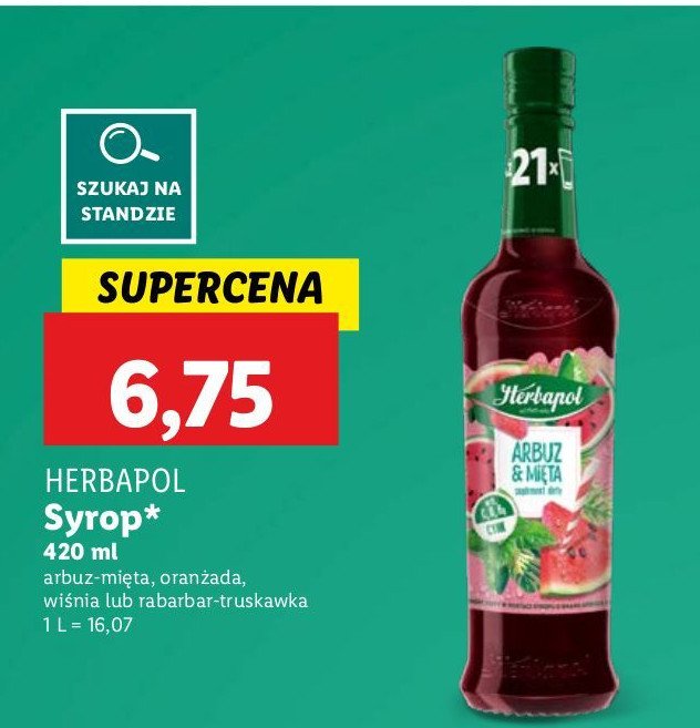 Syrop arbuz & mięta Herbapol promocja w Lidl